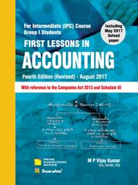 FIRST LESSONS IN ACCOUNTING - IPCC Gr.- I (OLD SYLLABUS)